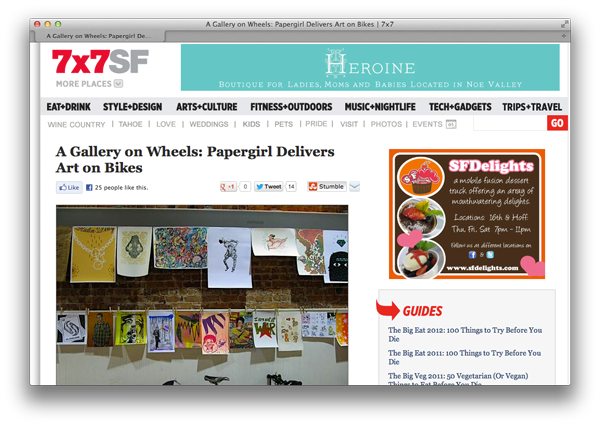 7x7 article about Papergirl SF