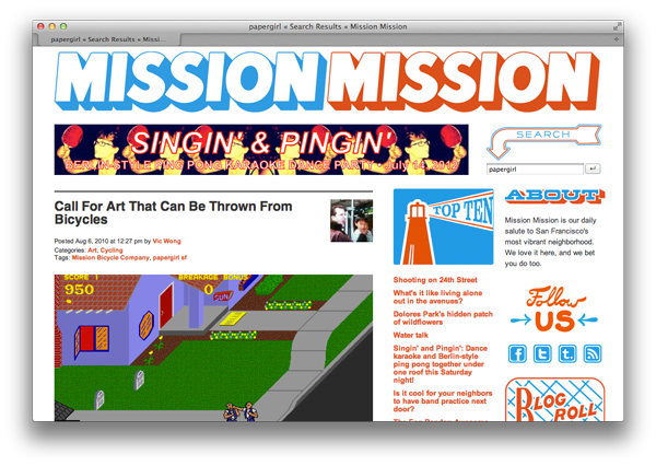 Mission Mission article about Papergirl SF